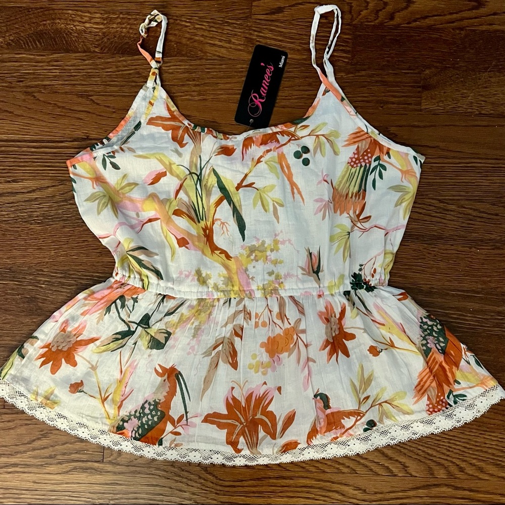 Peplum floral tank top NWT